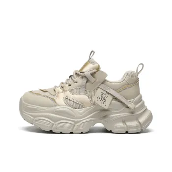 ZHR Gold Arrival Abrasion Resistant Low Top Chunky Sneakers Women's Gray Gold