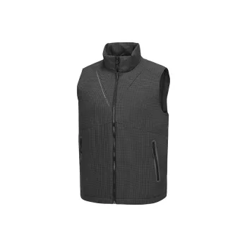 Skechers Mountain And Wild Outdoor Series Vest Unisex Black Plaid All Over Print