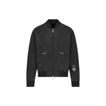 DIOR X Stone Island Habotai Silk Blend Bomber Jacket