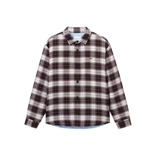 LACOSTE Jackets Coats Men's Red White Plaid