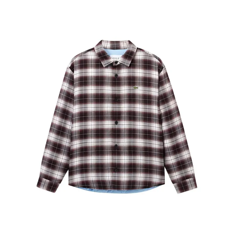 LACOSTE Jackets Coats Men's Red White Plaid-0