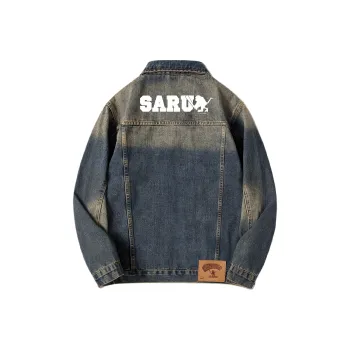 SANTASTIC Denim Jackets Men Yellow Mud Blue