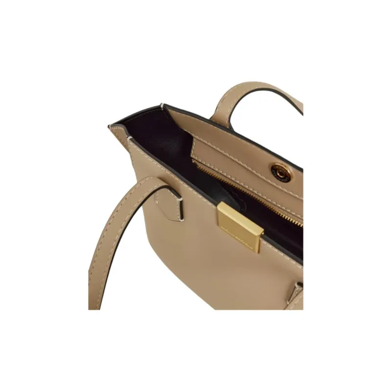 KARL LAGERFELD Calfskin Shoulder Bag Women's Beige-3