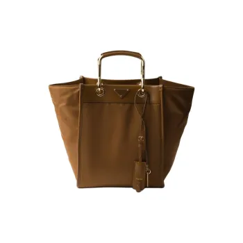 PRADA Re Nylon Fabric One Shoulder Handbag Medium Size Women's Brandy Brown