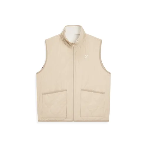 XTEP Stand Collar Without Hood Puffer Jacket Unisex Cotton White/Sand Stone