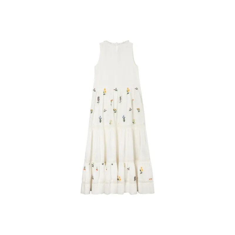 XIAOJUCHUANLI Sleeveless Dress Women's White-1