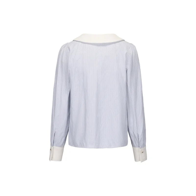 CHIWAWAMEME Shirt Women's Blue White-1