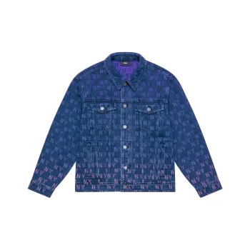 MLB Jacquard Dia Monogram 24FW Denim Jacket Unisex Indigo