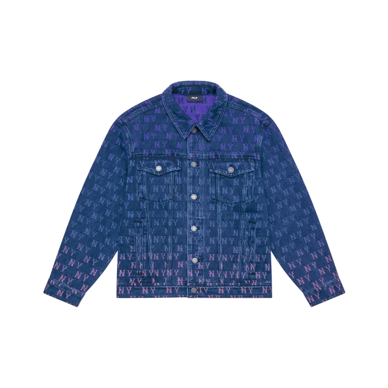MLB Jacquard Dia Monogram 24FW Denim Jacket Unisex Indigo-0