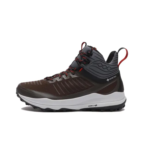 Saucony Anti Slip Wear Resistant Mid Top Hiking Shoes Men's Brown