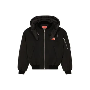 KENZO Logo patch Zip up Hooded Jacket