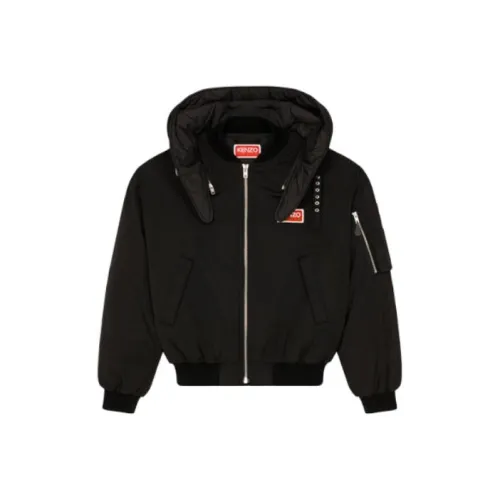 KENZO Logo patch Zip up Hooded Jacket