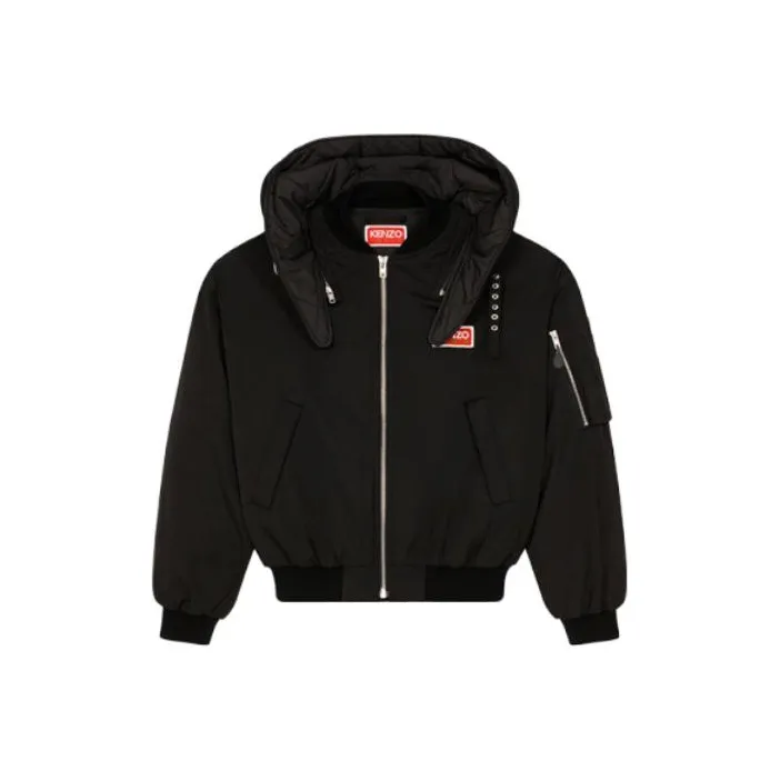KENZO Logo patch Zip up Hooded Jacket-0