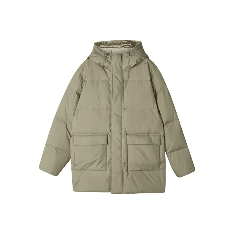 Skechers Down Jacket Men's Cashew Nut Coffee-0