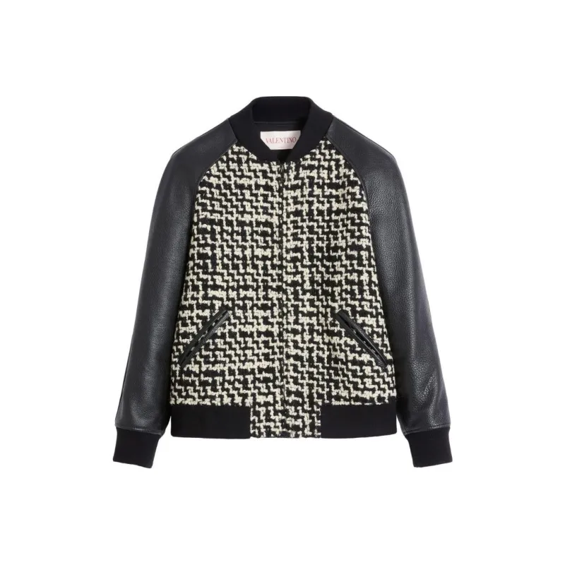 Valentino Garavani Chez patch Tweed Bomber Jacket-0