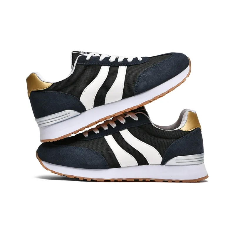 Binary Cushioning Abrasion Resistant Lightweight Breathable Slip Resistant Low Top Casual Shoes Men's Navy-3
