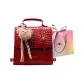 Burgundy with Charm-Shopping Bag