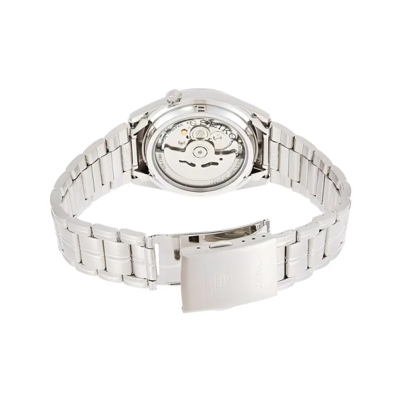 SEIKO Automatic Mechanical Movement Stainless Steel Strap Watch 37mm Men's Watches White Dial-3