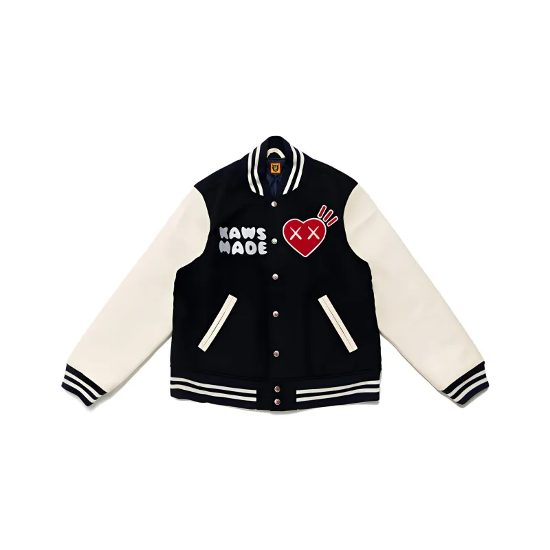 KAWS X HUMAN MADE Varsity Jacket-0