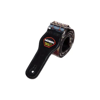 Mawson MOSENMBD03 Leather Tip Thickened Woven Black Red Guitars Bass All Bib & Brace Guitar Accessories