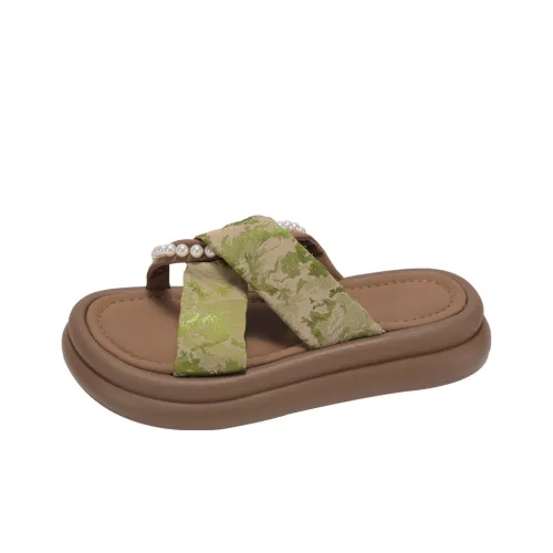 AJPAP Cut Out Woven Quiet Slip Resistant Odor Resistant Abrasion Resistant Slide Slippers Women's