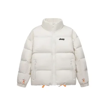 Jeep Fitted Drawstring Stand Collar Coat Puffer Jacket Unisex