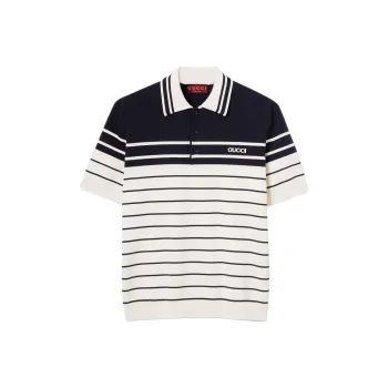 GUCCI FW25 Lido Collection Polo Shirt Men's White