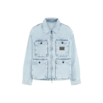 EMPORIO ARMANI Multi pocket Denim effect Dobby Fabbric Blouson
