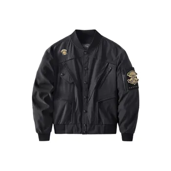 VIP Baseball Jacket Spring Fall Men's Black