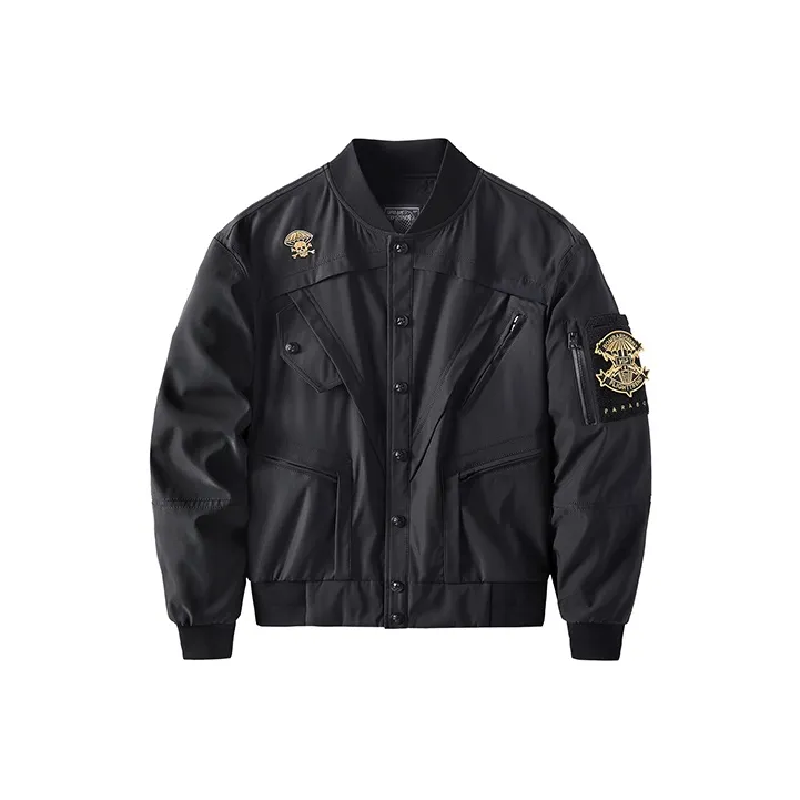 VIP Baseball Jacket Spring Fall Men's Black-0