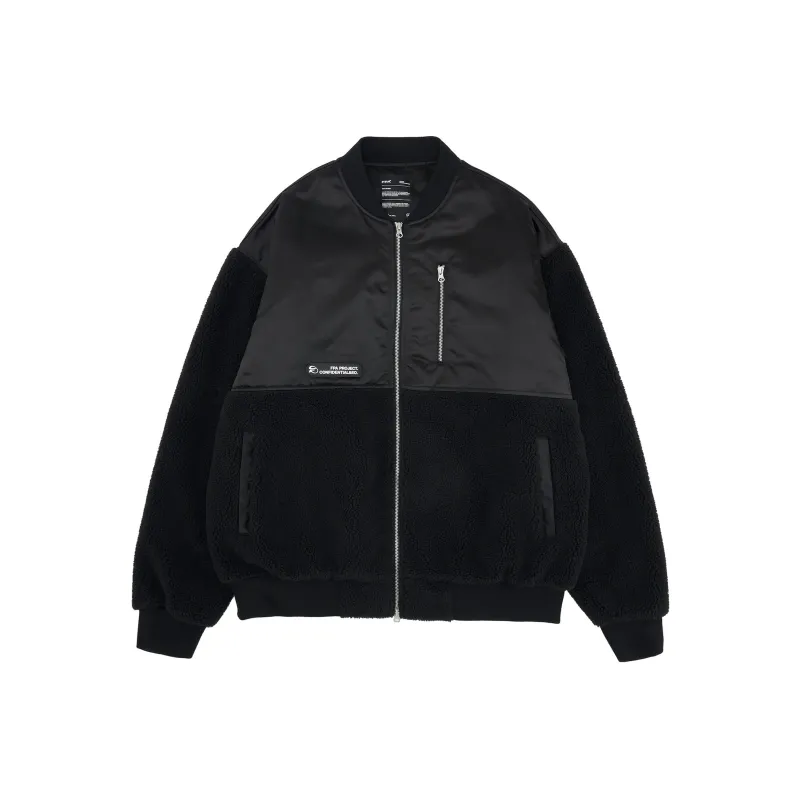 FPA Letter Solid Color Baseball Collar Loose Fit Moderate Puffer Jacket Unisex-6