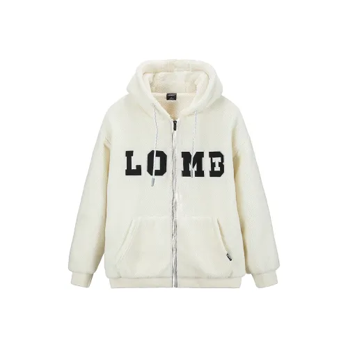 LOMBT Letter Geometric Pattern Hooded Loose Fit Thickened And Fleece Lined Puffer Jacket Unisex