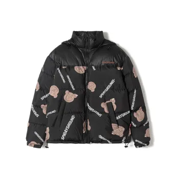 SPRAYGROUND Animal Pattern Stand Collar Loose Fit Thickened Down Jacket Unisex