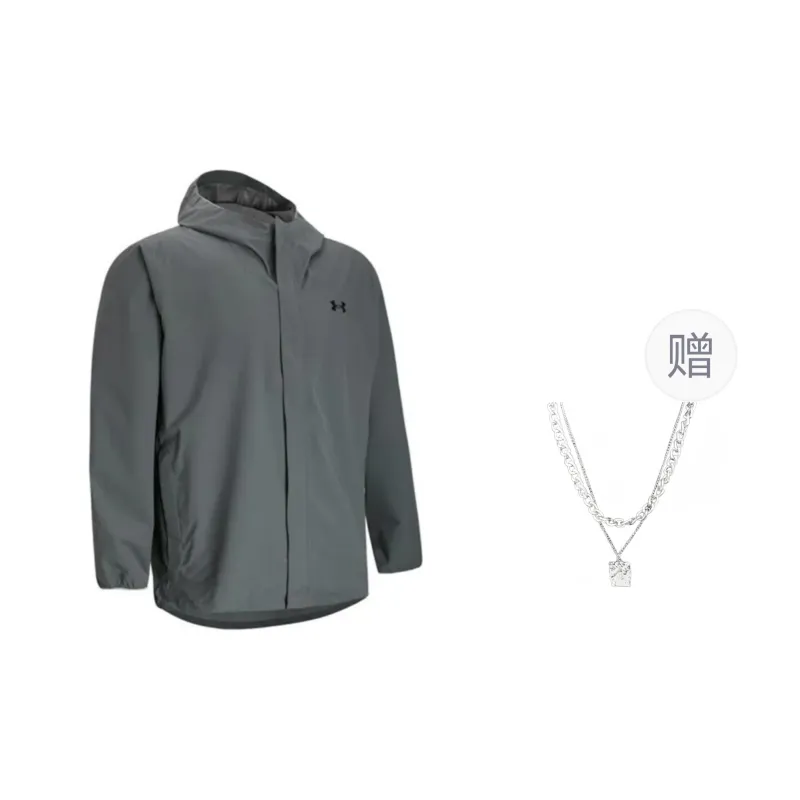 Under Armour Stormproof Cloudstrike Jackets Coats Unisex Gray Comes With Necklace-0