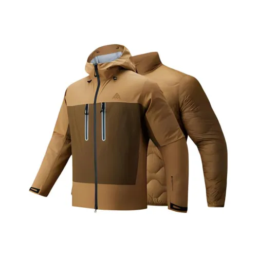 Anta Waterproof And Windproof To Keep Warm Windbreaker Jacket Men's Lotus Seed Pod Brown/Oak