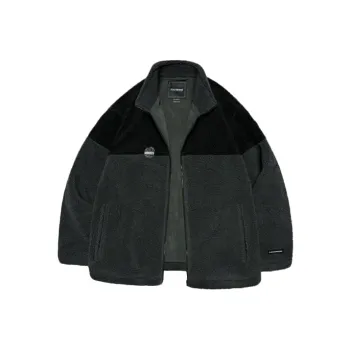 PSO Brand Velvet feel Coat Unisex Black