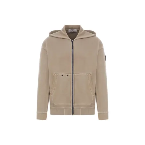 STONE ISLAND Logo Patch Zip Up Hoodie