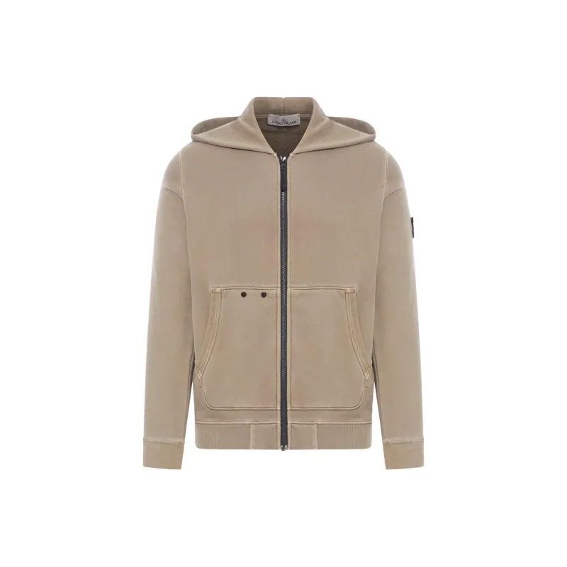 STONE ISLAND Logo-Patch Zip-Up Hoodie-0
