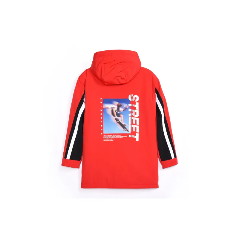Zoo York Brand Logo Solid Color Stand Collar Loose Fit Puffer Jacket Unisex Black-4
