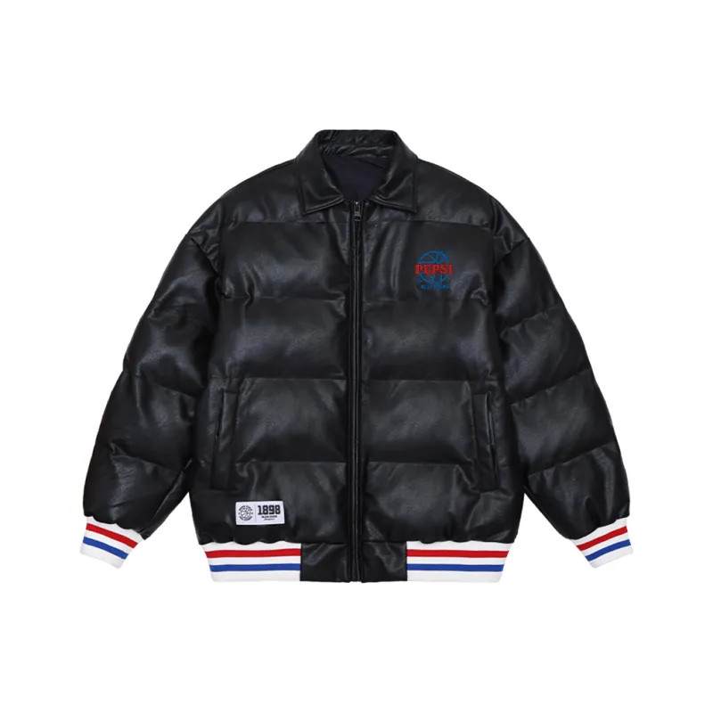 Pepsi PU Leather Windproof Patchwork Unisex-0