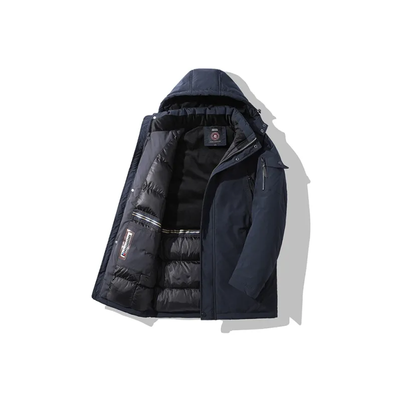 New Business Origin Solid Color Detachable Hood Loose Fit Thickened Mid Length Puffer Jacket Unisex-4