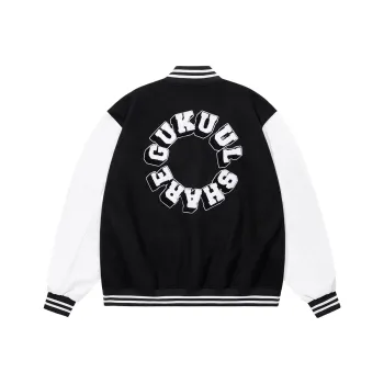 GUKUUL Baseball Jacket Winter Unisex Black