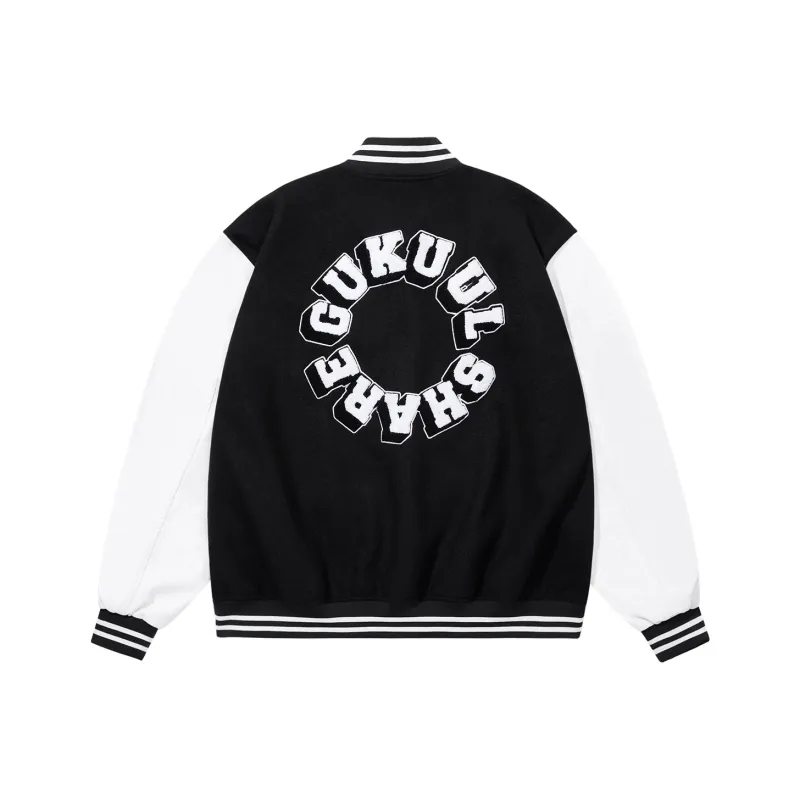 GUKUUL Baseball Jacket Winter Unisex Black-0