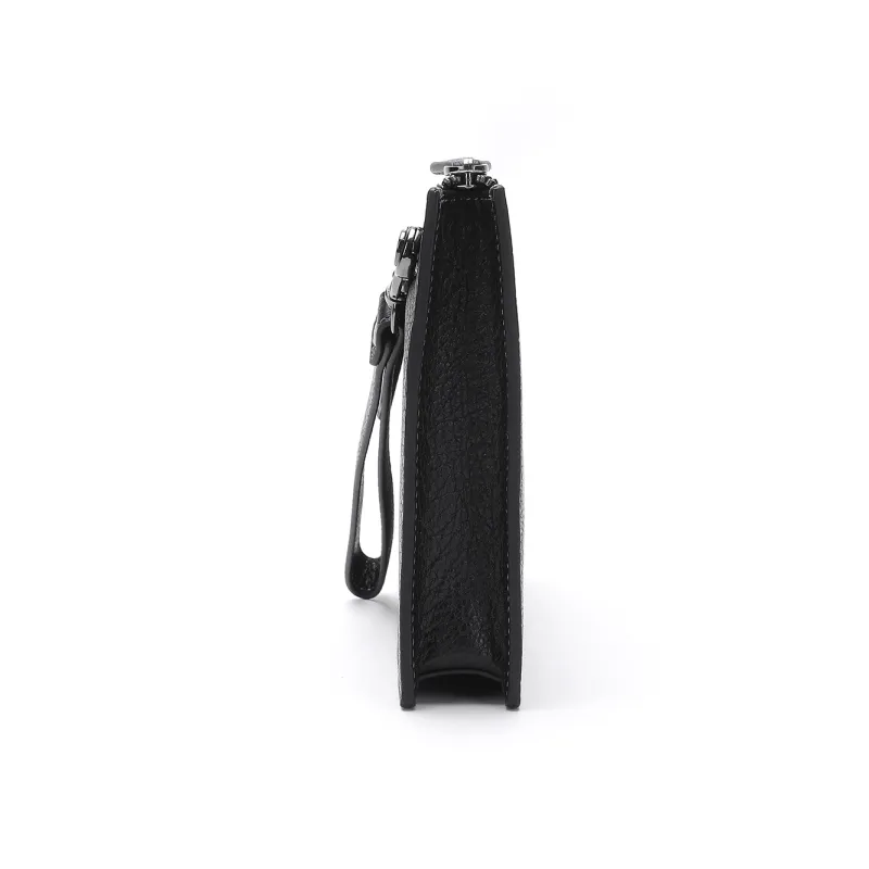 ELLE HOMME Cow Leather Clutch Regular Men's Black-3