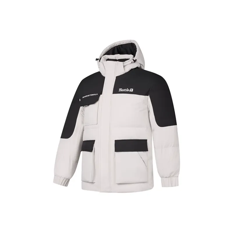 QIAODAN Sports Life Collection Down Jacket Men's Lunar Rock/Black-0