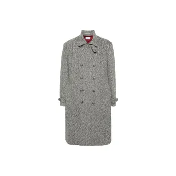 Brunello Cucinelli Herringbone Pattern Double Breasted Coat