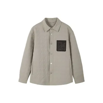 DAVID NAMAN FW22 Lapel Loose Fit Puffer Jacket Men's Khaki
