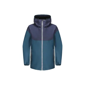 DECATHLON Hiking Water Resistant Windproof Wear Resistant Breathable Windbreaker Jacket Men's Turquoise/Blue Black