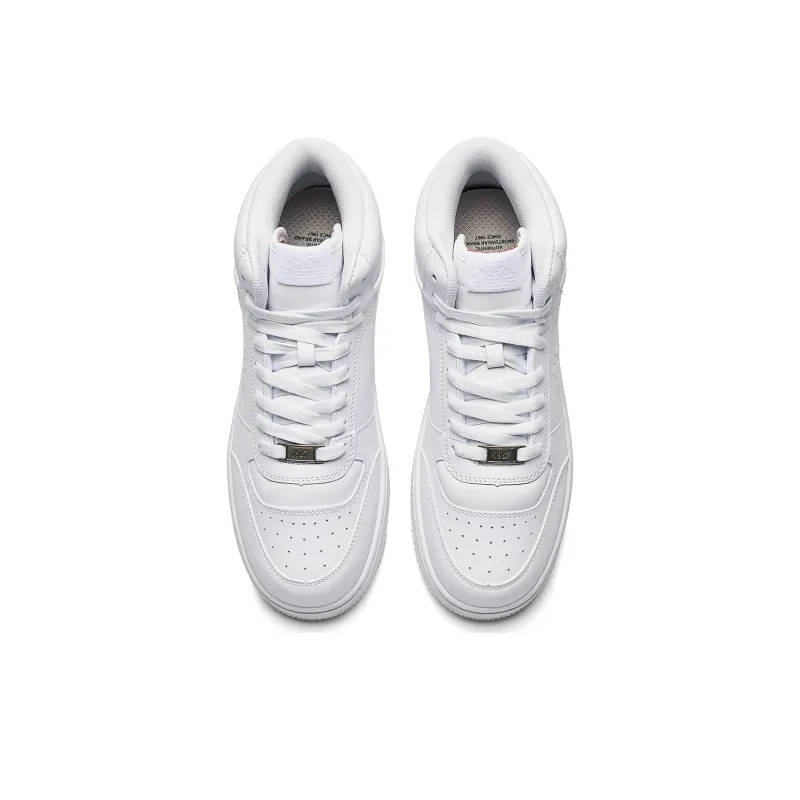 Kappa Coverage Anti-Slip And Wear-Resistant High-Top Skateboard Shoes Unisex White-3