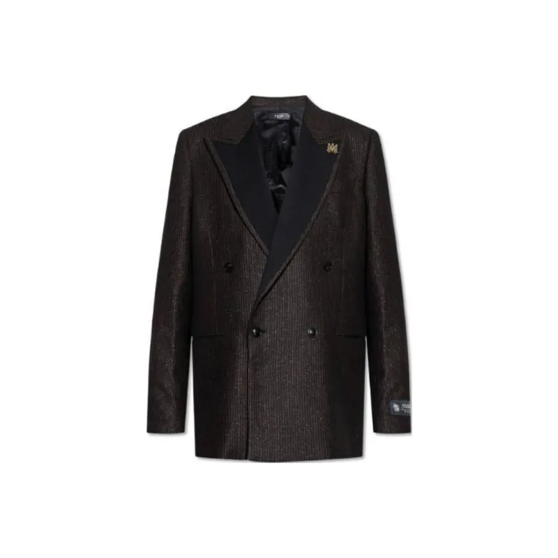 AMIRI Lurex Striped Double Breasted Blazer-0